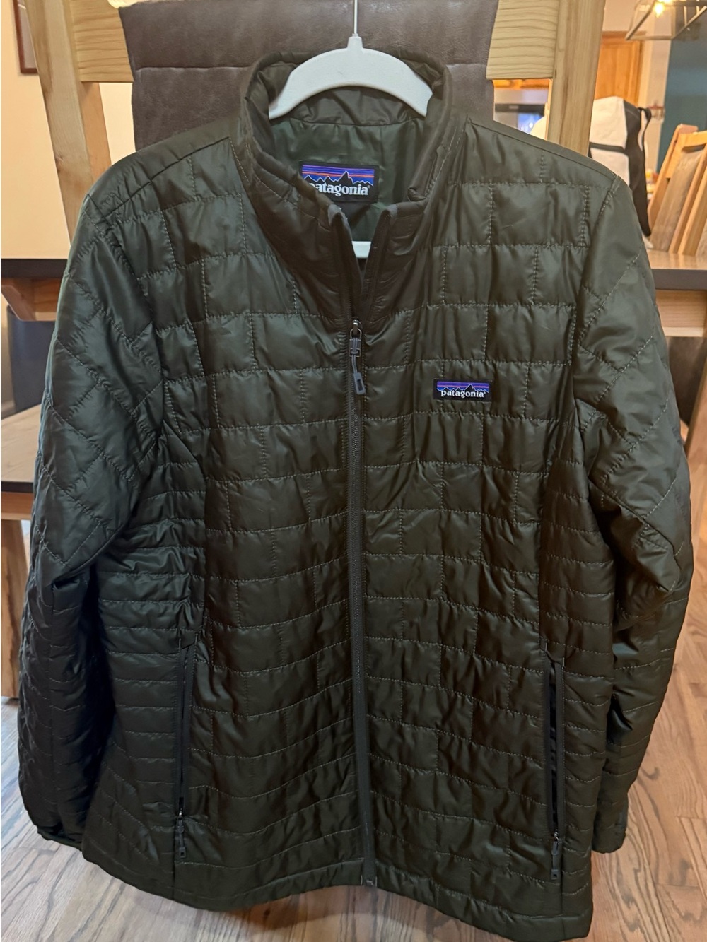 Patagonia Dark Olive Quilted Puffer Jacket